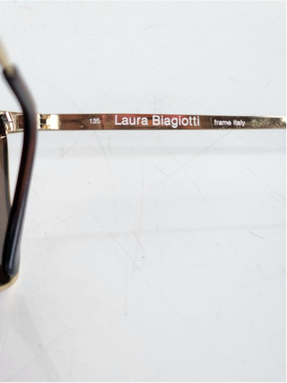 LAURA BIAGIOTTI Gold & Brown Sunglasses 58 mm - Picture 8 of 9